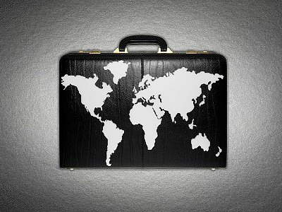 world on a briefcase