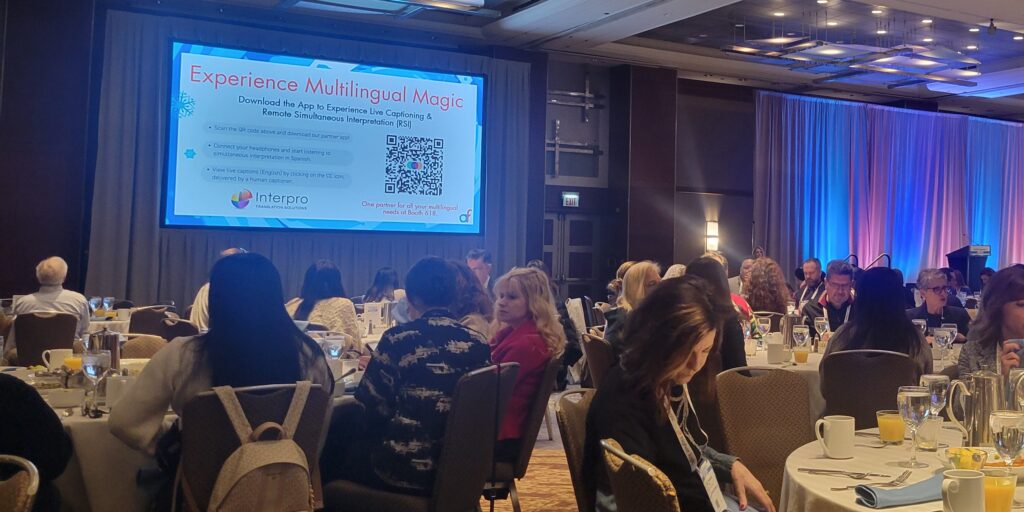 AI event interpreting at Holiday Showcase featuring Interpro