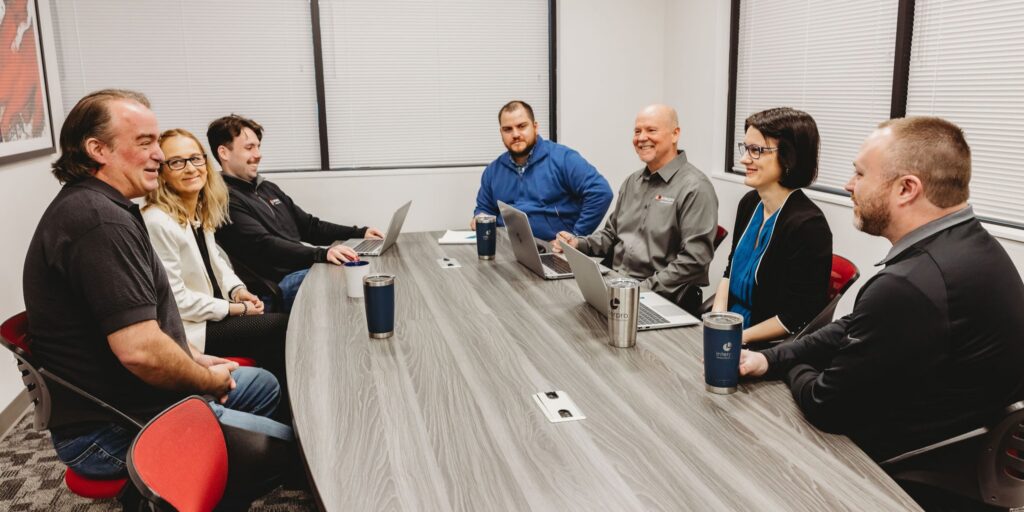 Interpro Translation Solutions team discussing AI translation strategy