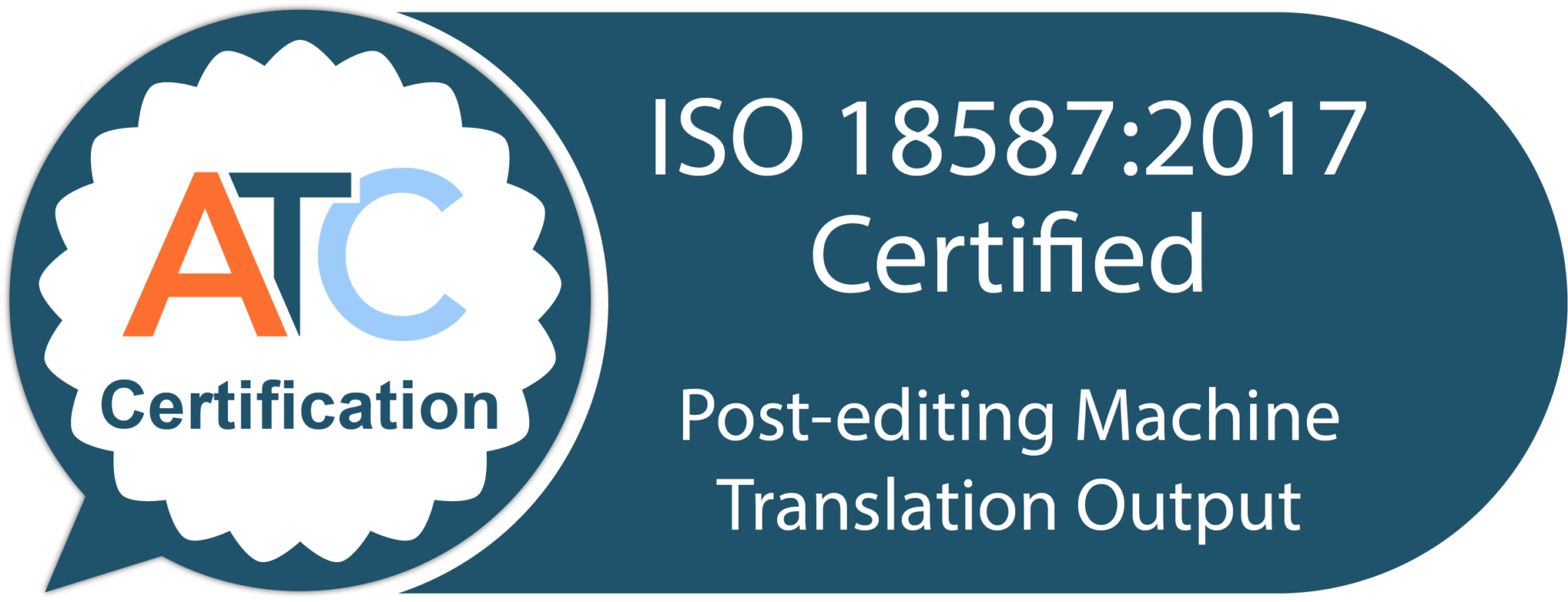 The official ATCC ISO 18587 Certification Mark logo